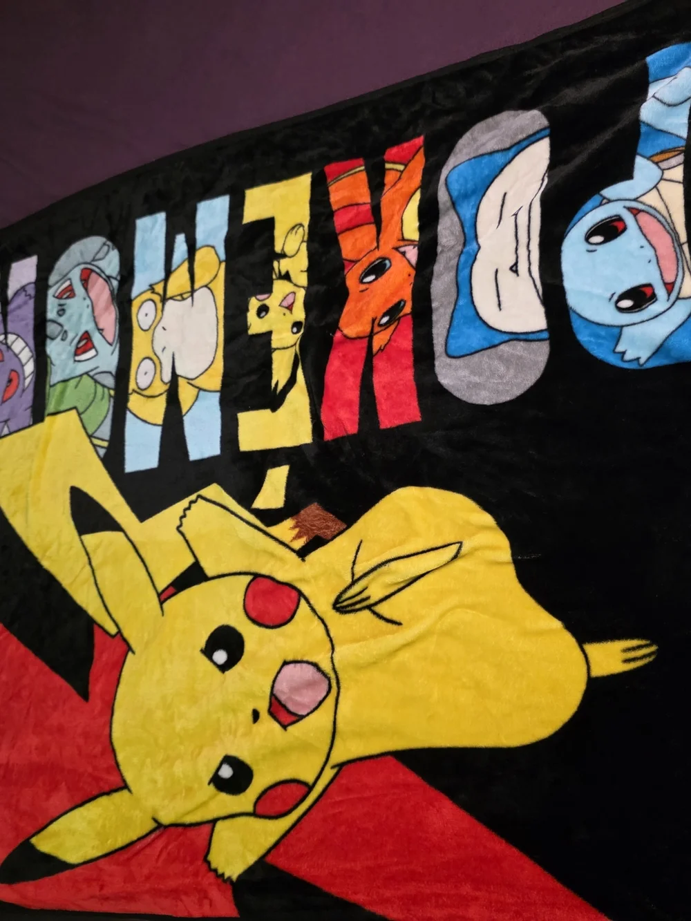Pokémon Battle Bolt Plush Throw Blanket gengar psyduck bulbasar snorlax